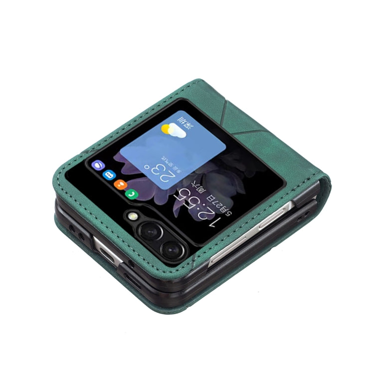 For Samsung Galaxy Z Flip5 Rhombus Texture Leather Phone Case