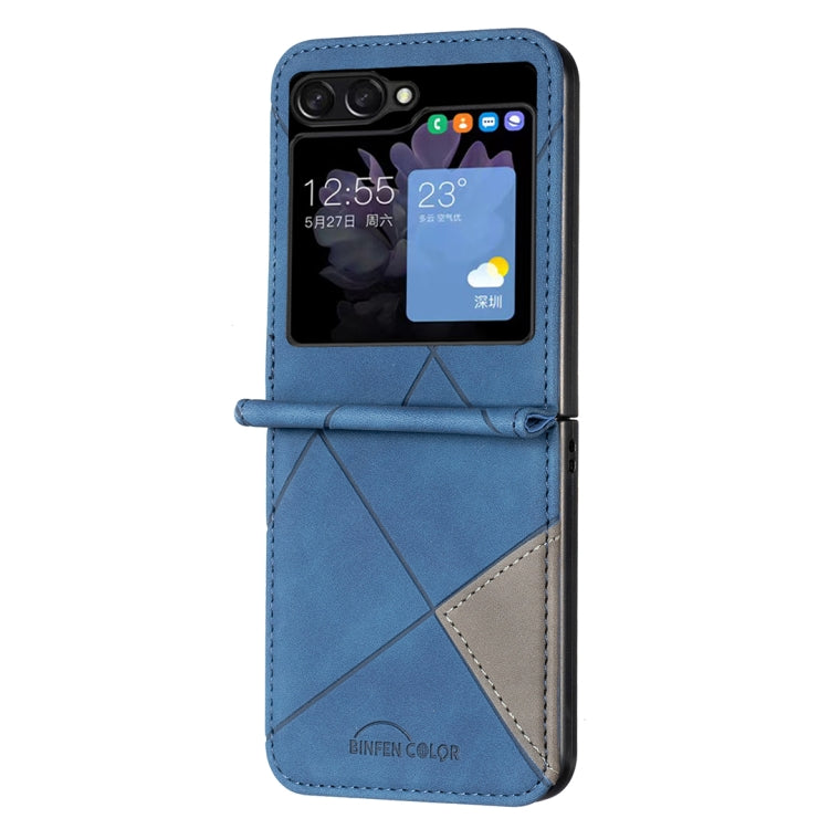 For Samsung Galaxy Z Flip5 Rhombus Texture Leather Phone Case