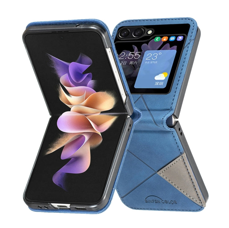 For Samsung Galaxy Z Flip5 Rhombus Texture Leather Phone Case