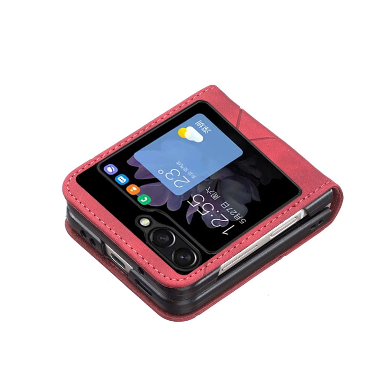 For Samsung Galaxy Z Flip5 Rhombus Texture Leather Phone Case