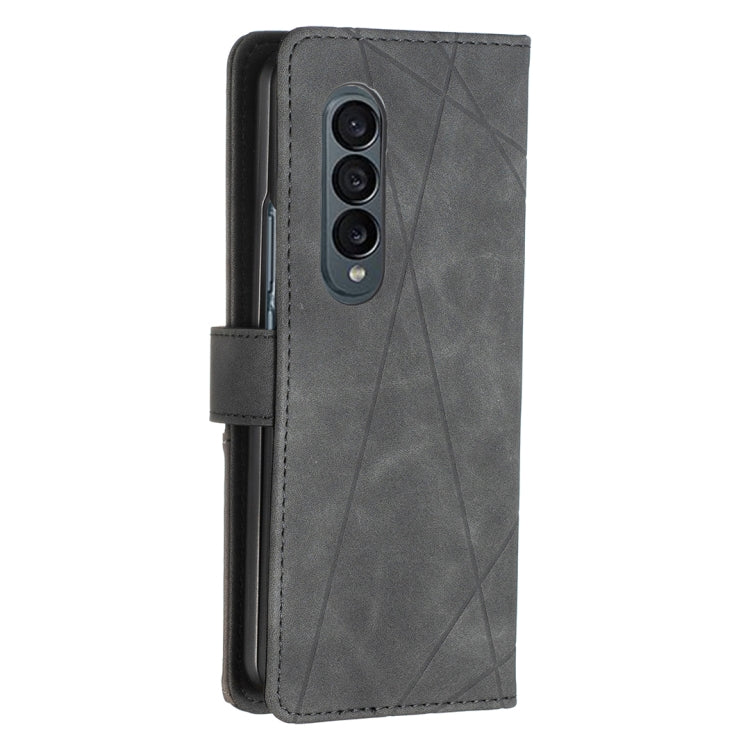 For Samsung Galaxy Z Fold4 BF05 Magnetic Buckle Rhombus Texture Leather Phone Case