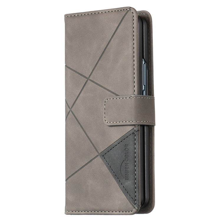 For Samsung Galaxy Z Fold4 BF05 Magnetic Buckle Rhombus Texture Leather Phone Case