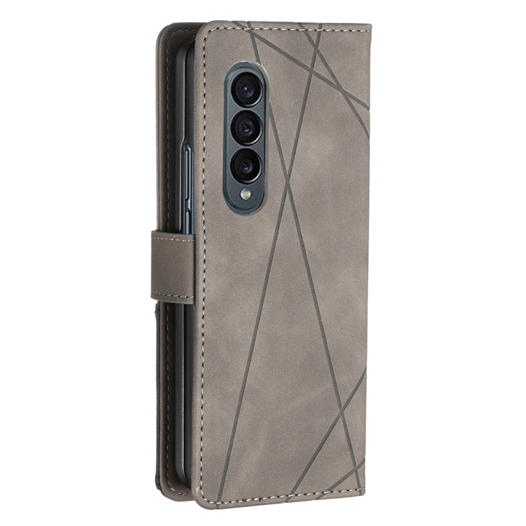 For Samsung Galaxy Z Fold4 BF05 Magnetic Buckle Rhombus Texture Leather Phone Case