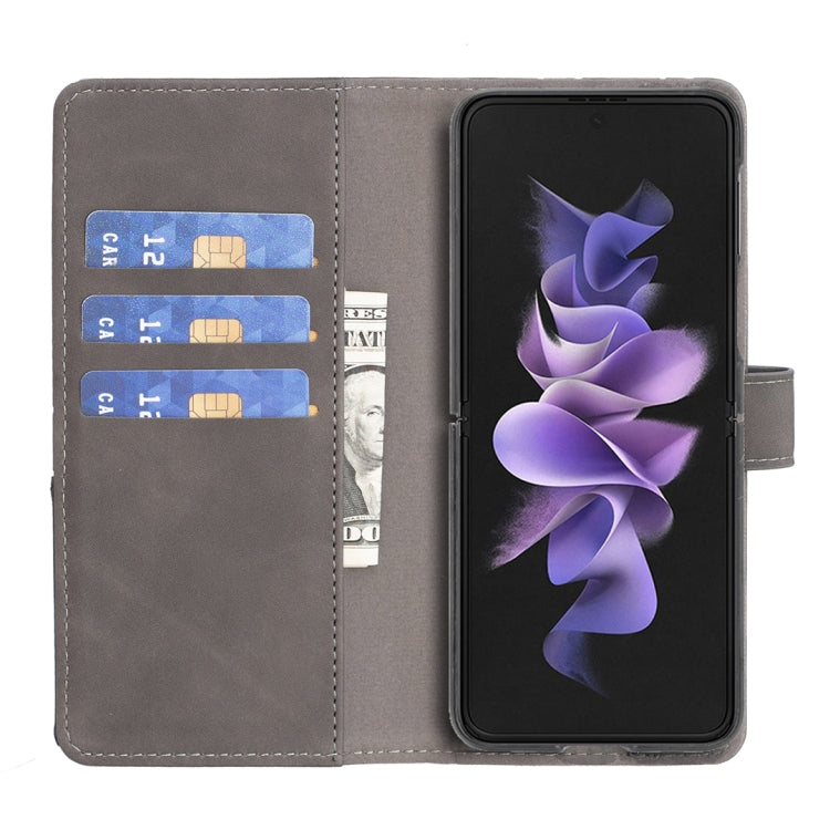 For Samsung Galaxy Z Fold4 BF05 Magnetic Buckle Rhombus Texture Leather Phone Case