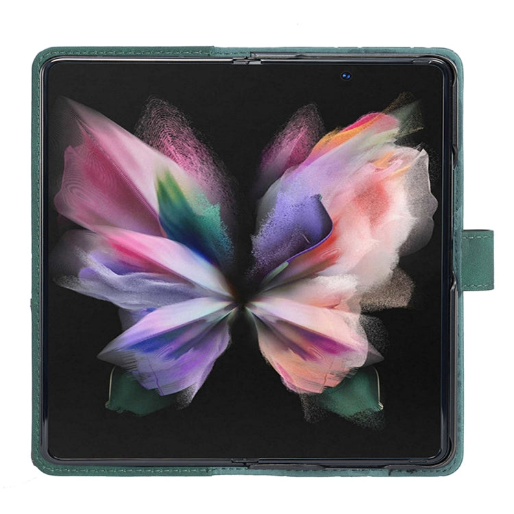 For Samsung Galaxy Z Fold4 BF05 Magnetic Buckle Rhombus Texture Leather Phone Case