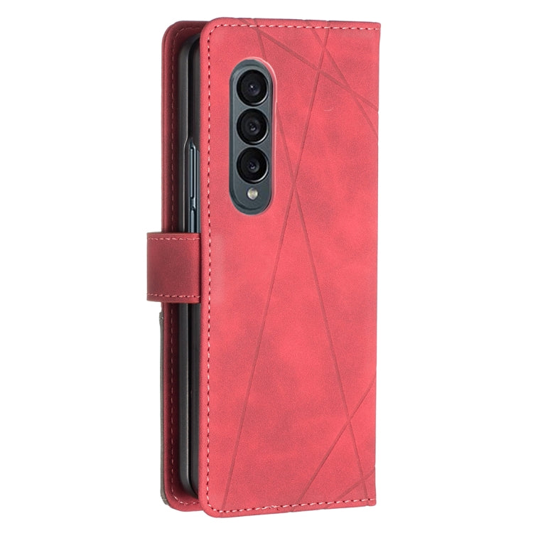 For Samsung Galaxy Z Fold4 BF05 Magnetic Buckle Rhombus Texture Leather Phone Case