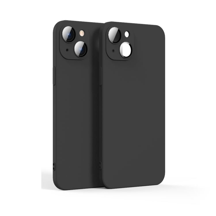 For iPhone 14 Lens Glass Film Liquid TPU Phone Case