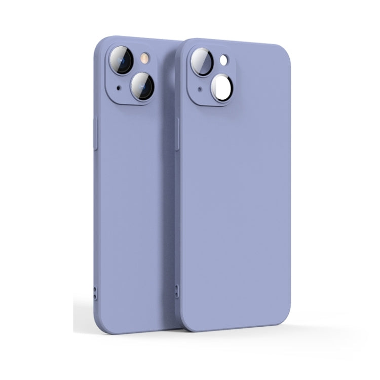For iPhone 14 Lens Glass Film Liquid TPU Phone Case