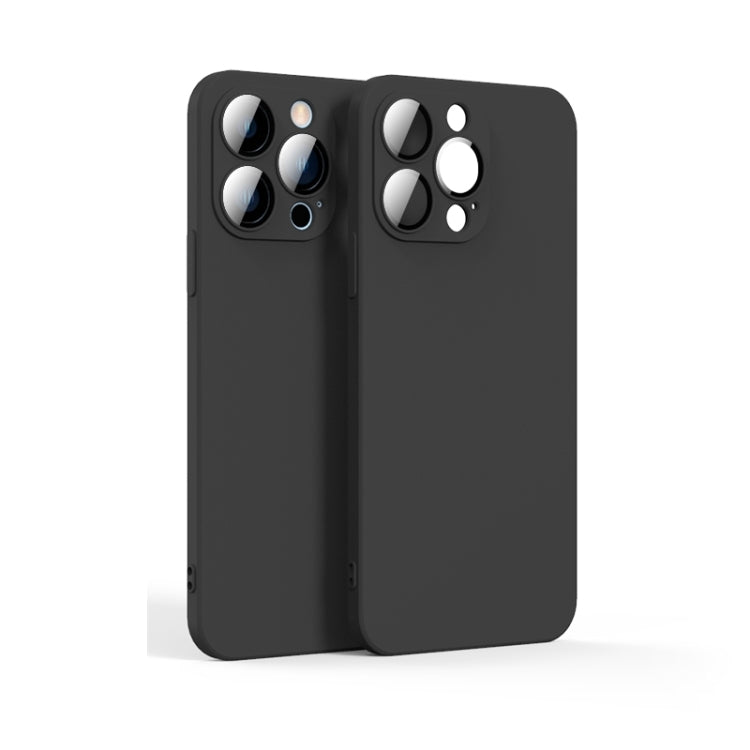 For iPhone 14 Pro Max Lens Glass Film Liquid TPU Phone Case