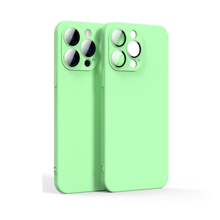 For iPhone 14 Pro Max Lens Glass Film Liquid TPU Phone Case