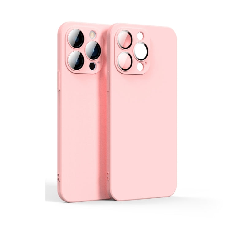 For iPhone 14 Pro Max Lens Glass Film Liquid TPU Phone Case