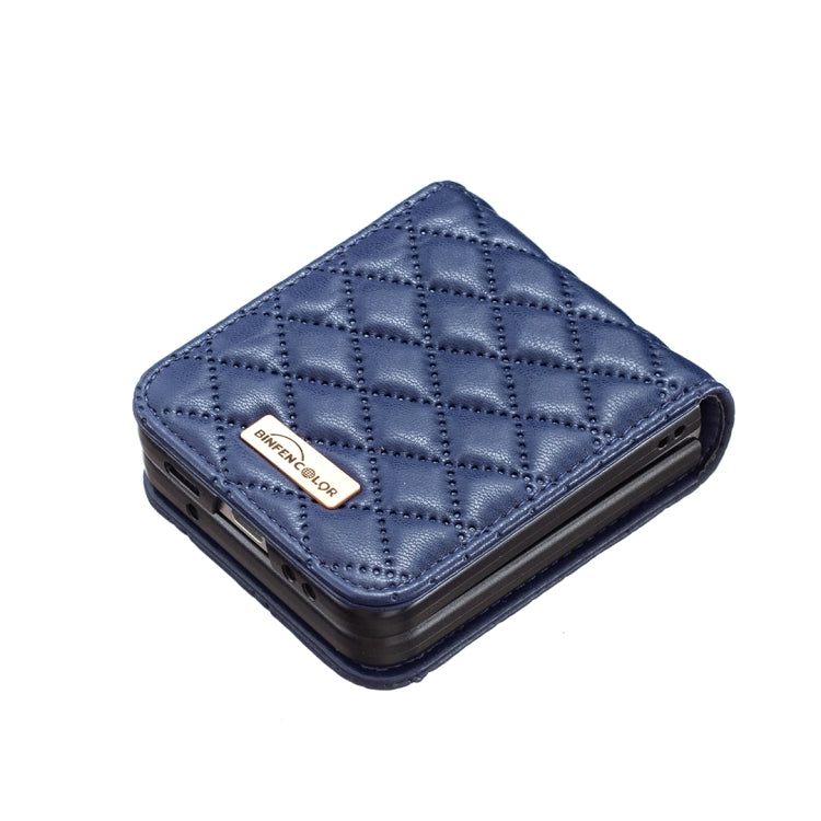 For Samsung Galaxy Z Flip4 Elegant Rhombic Texture PU Phone Case