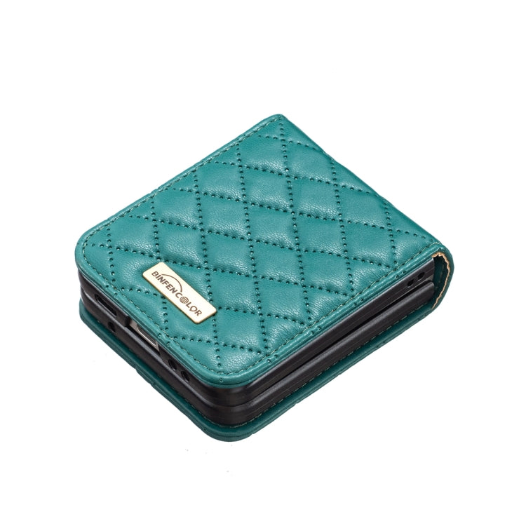 For Samsung Galaxy Z Flip4 Elegant Rhombic Texture PU Phone Case