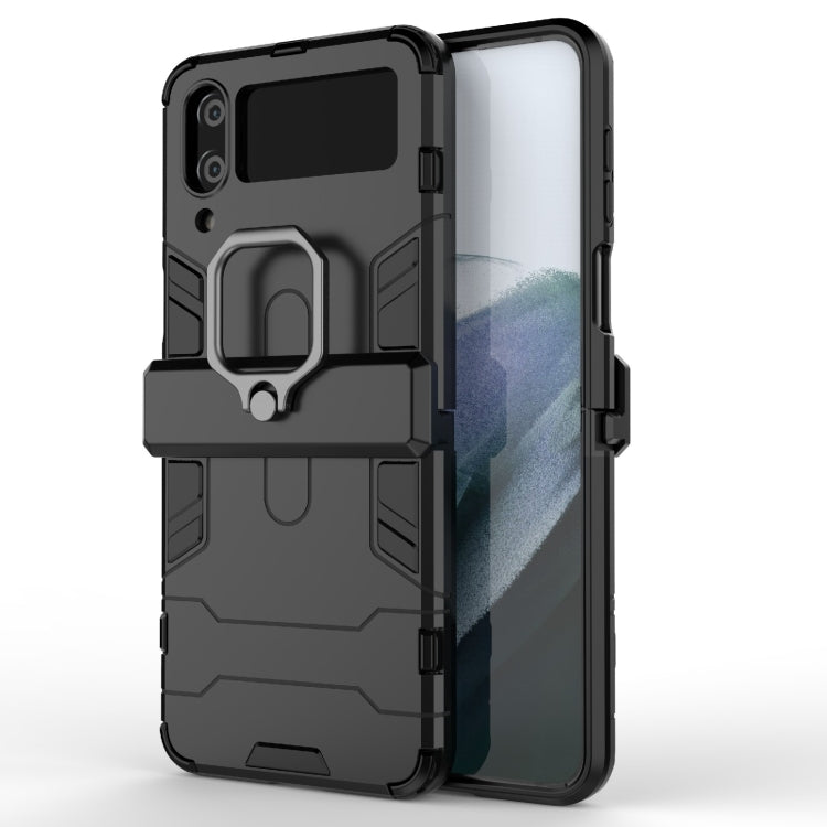 For Samsung Galaxy Z Flip4 Shockproof PC + TPU Protective Case with Magnetic Ring Holder