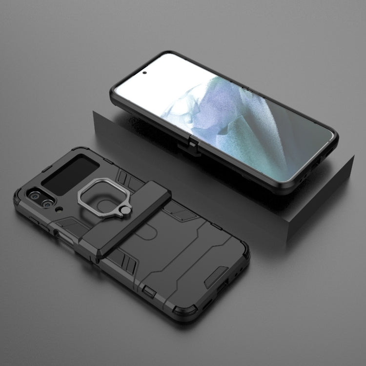For Samsung Galaxy Z Flip4 Shockproof PC + TPU Protective Case with Magnetic Ring Holder