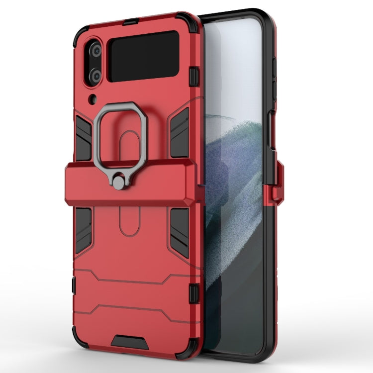 For Samsung Galaxy Z Flip4 Shockproof PC + TPU Protective Case with Magnetic Ring Holder