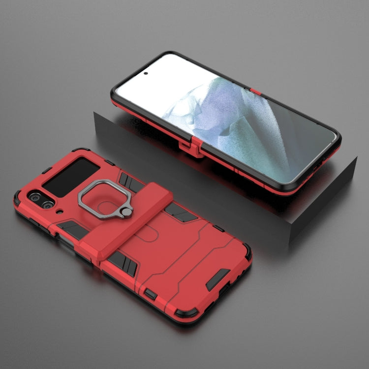 For Samsung Galaxy Z Flip4 Shockproof PC + TPU Protective Case with Magnetic Ring Holder