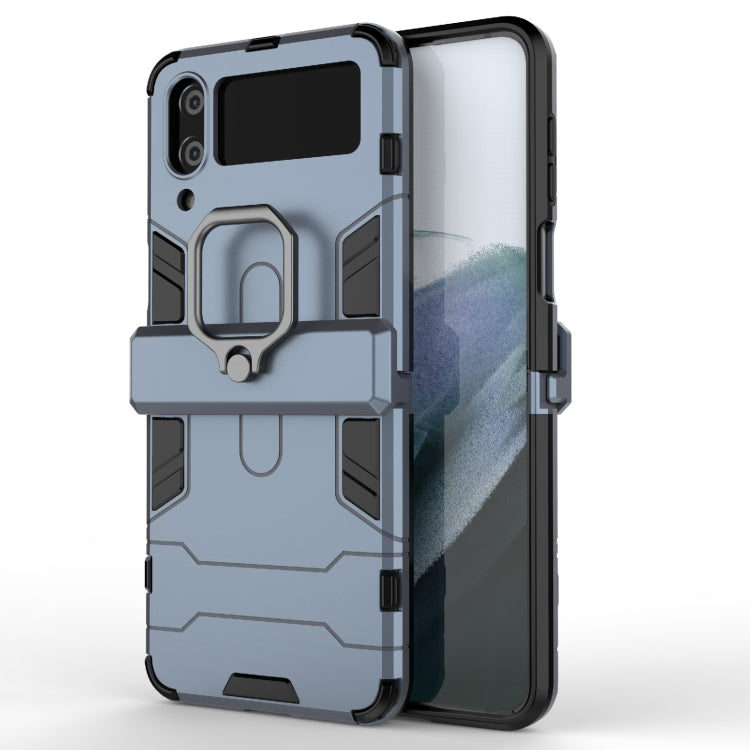 For Samsung Galaxy Z Flip4 Shockproof PC + TPU Protective Case with Magnetic Ring Holder
