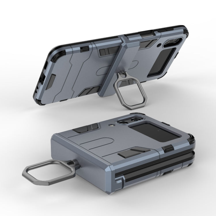 For Samsung Galaxy Z Flip4 Shockproof PC + TPU Protective Case with Magnetic Ring Holder