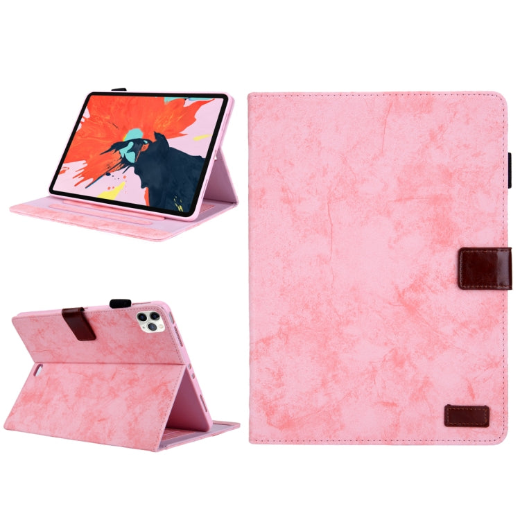 For iPad Pro 11 (2020) & (2018) Marble Style Cloth Texture Tablet PC Protective Leather Case with Bracket & Card Slot & Photo Holder