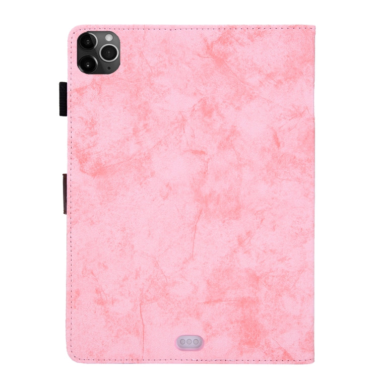 For iPad Pro 11 (2020) & (2018) Marble Style Cloth Texture Tablet PC Protective Leather Case with Bracket & Card Slot & Photo Holder