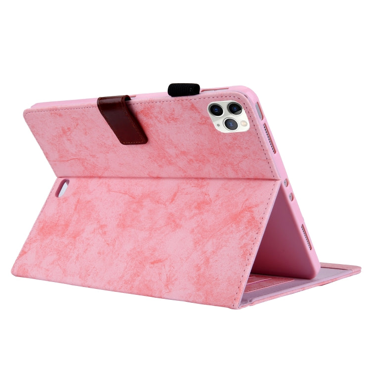 For iPad Pro 11 (2020) & (2018) Marble Style Cloth Texture Tablet PC Protective Leather Case with Bracket & Card Slot & Photo Holder