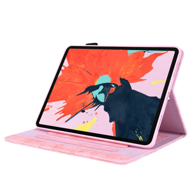 For iPad Pro 11 (2020) & (2018) Marble Style Cloth Texture Tablet PC Protective Leather Case with Bracket & Card Slot & Photo Holder
