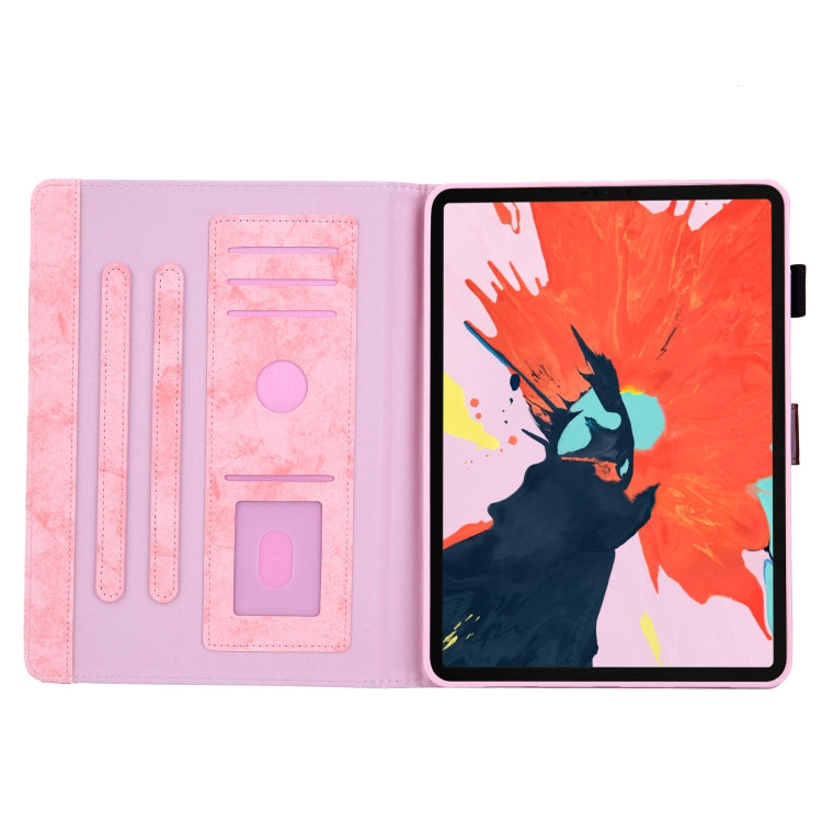 For iPad Pro 11 (2020) & (2018) Marble Style Cloth Texture Tablet PC Protective Leather Case with Bracket & Card Slot & Photo Holder