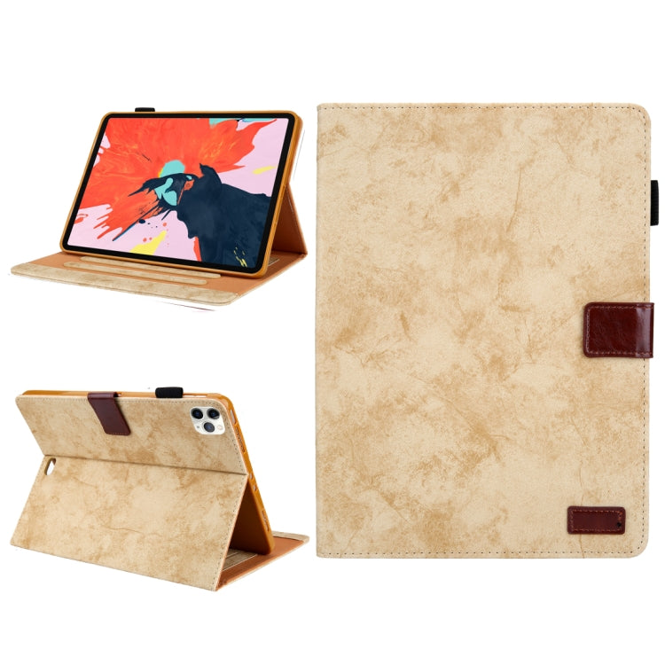For iPad Pro 11 (2020) & (2018) Marble Style Cloth Texture Tablet PC Protective Leather Case with Bracket & Card Slot & Photo Holder