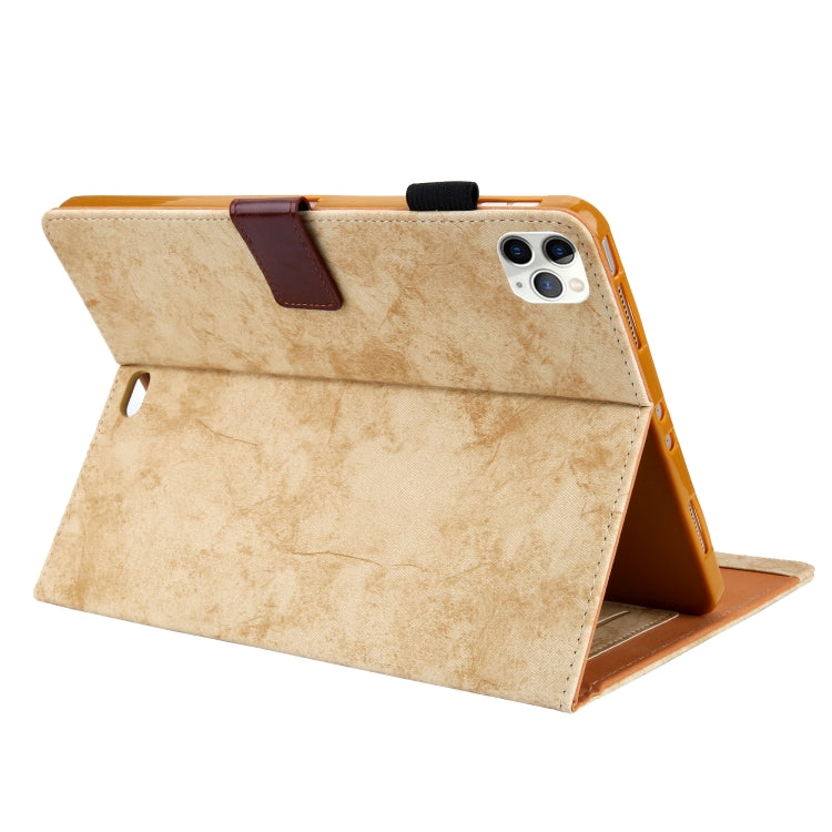 For iPad Pro 11 (2020) & (2018) Marble Style Cloth Texture Tablet PC Protective Leather Case with Bracket & Card Slot & Photo Holder