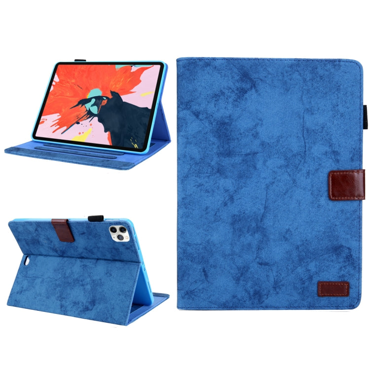 For iPad Pro 11 (2020) & (2018) Marble Style Cloth Texture Tablet PC Protective Leather Case with Bracket & Card Slot & Photo Holder