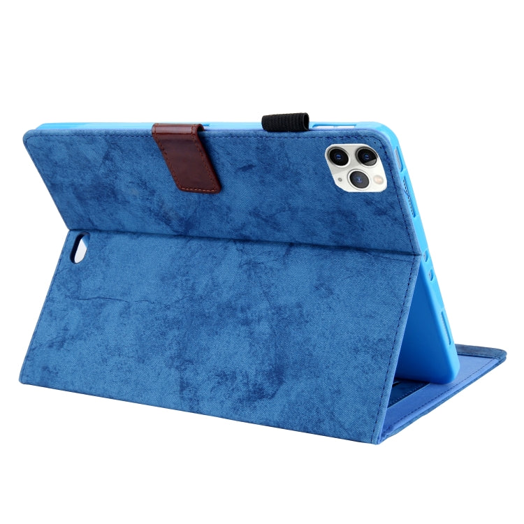 For iPad Pro 11 (2020) & (2018) Marble Style Cloth Texture Tablet PC Protective Leather Case with Bracket & Card Slot & Photo Holder
