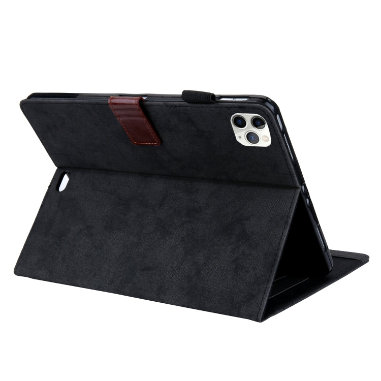 For iPad Pro 11 (2020) & (2018) Marble Style Cloth Texture Tablet PC Protective Leather Case with Bracket & Card Slot & Photo Holder