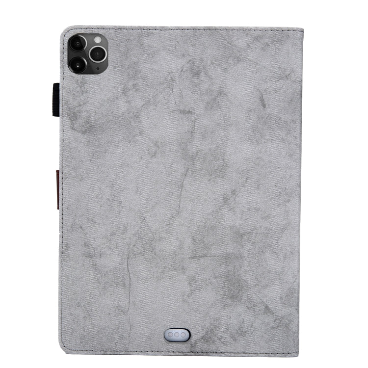 For iPad Pro 11 (2020) & (2018) Marble Style Cloth Texture Tablet PC Protective Leather Case with Bracket & Card Slot & Photo Holder