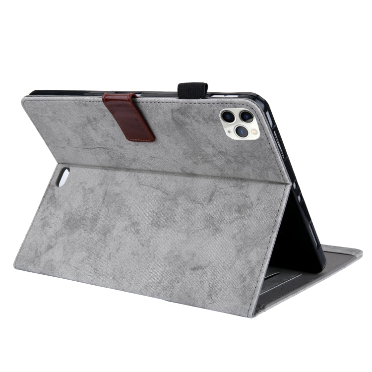 For iPad Pro 11 (2020) & (2018) Marble Style Cloth Texture Tablet PC Protective Leather Case with Bracket & Card Slot & Photo Holder