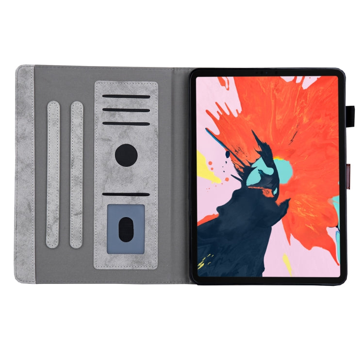 For iPad Pro 11 (2020) & (2018) Marble Style Cloth Texture Tablet PC Protective Leather Case with Bracket & Card Slot & Photo Holder