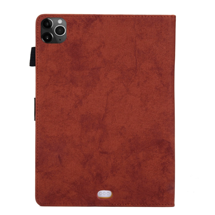 For iPad Pro 11 (2020) & (2018) Marble Style Cloth Texture Tablet PC Protective Leather Case with Bracket & Card Slot & Photo Holder