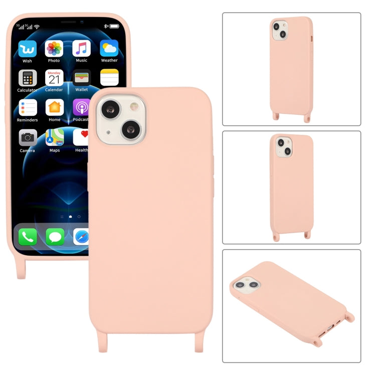 For iPhone 14 Elastic Silicone Lanyard Case