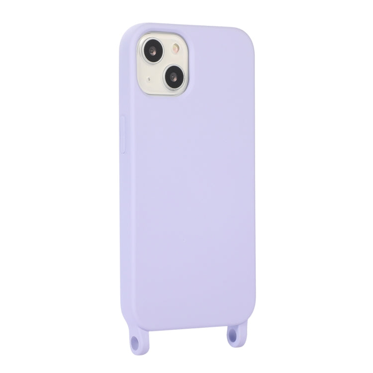 For iPhone 14 Elastic Silicone Lanyard Case