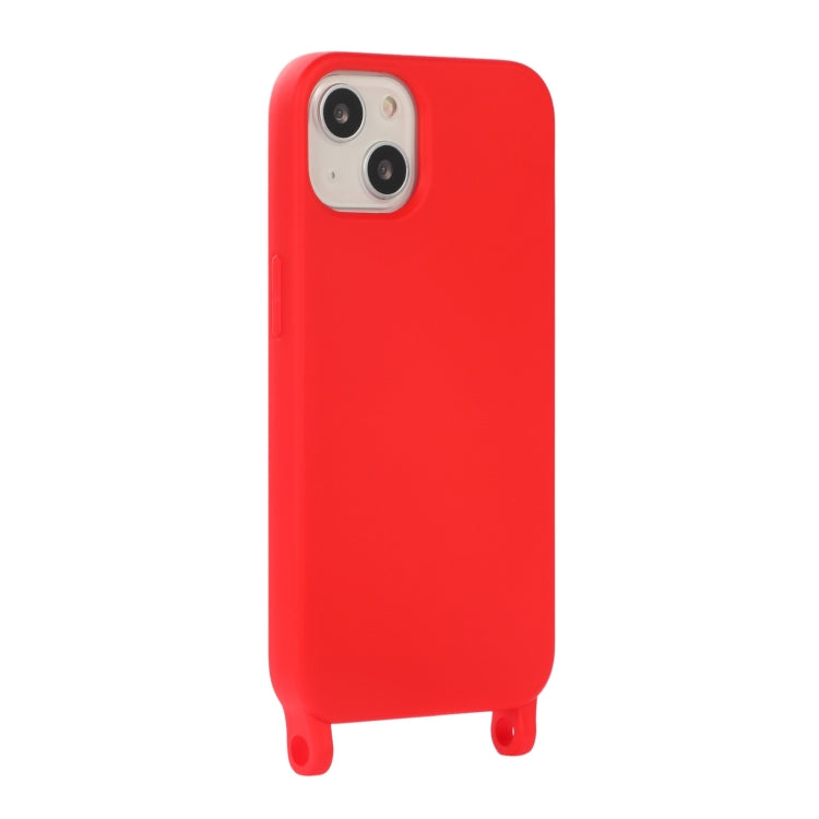 For iPhone 14 Elastic Silicone Lanyard Case