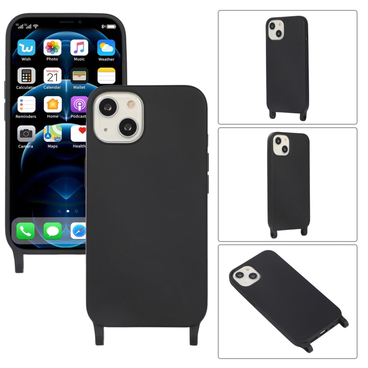 For iPhone 14 Elastic Silicone Lanyard Case