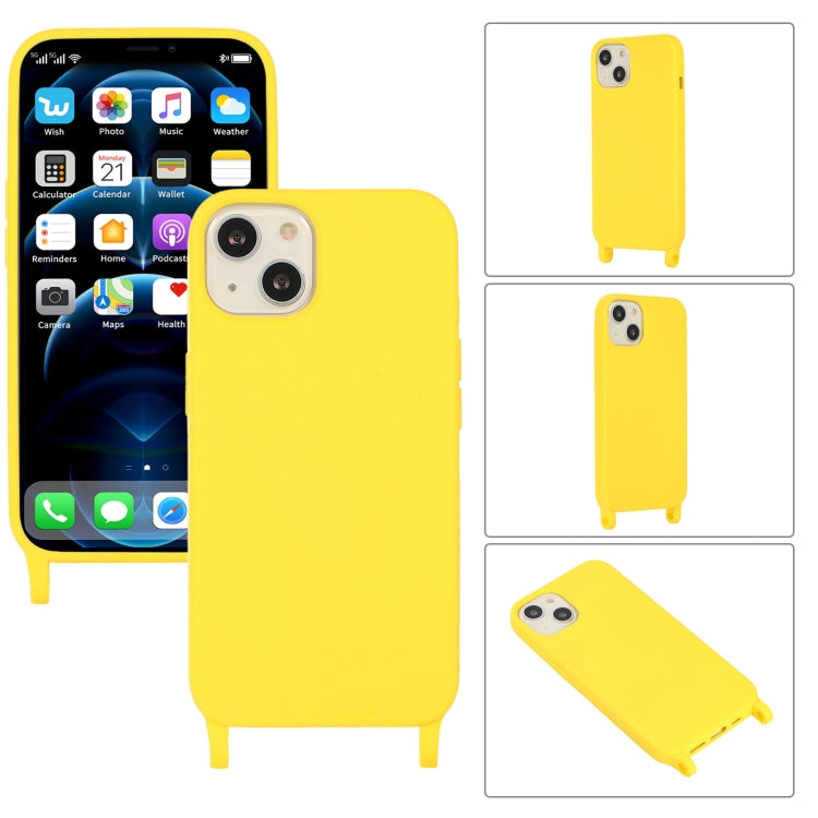 For iPhone 14 Plus Elastic Silicone Lanyard Case