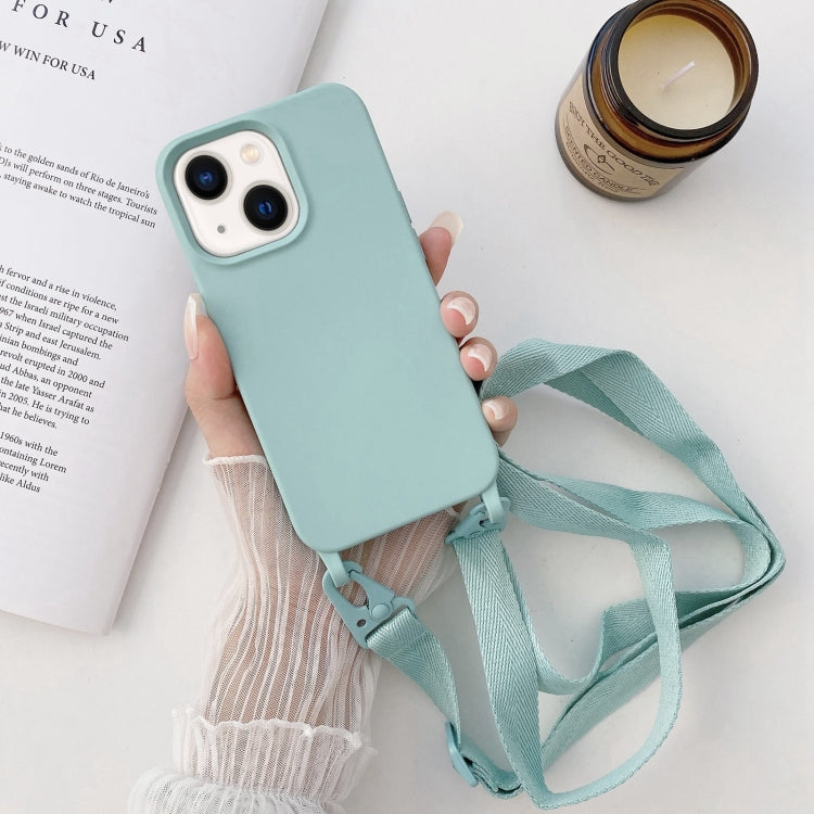For iPhone 14 Plus Elastic Silicone Lanyard Case