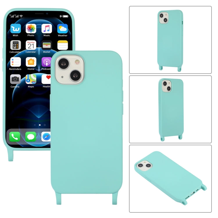 For iPhone 14 Plus Elastic Silicone Lanyard Case