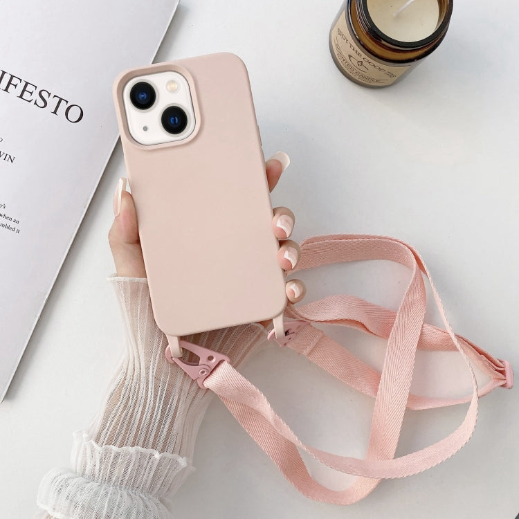 For iPhone 14 Plus Elastic Silicone Lanyard Case