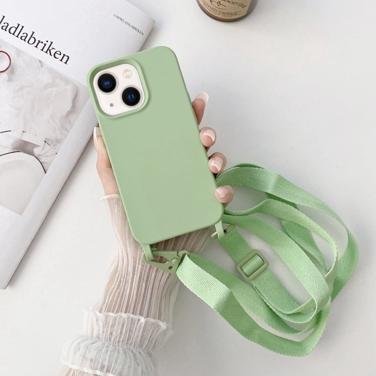 For iPhone 14 Plus Elastic Silicone Lanyard Case