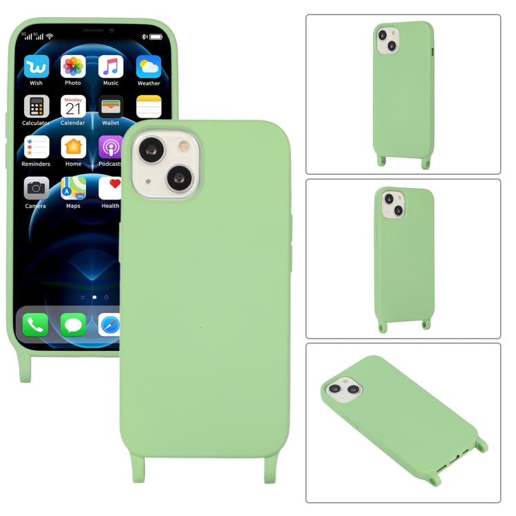 For iPhone 14 Plus Elastic Silicone Lanyard Case