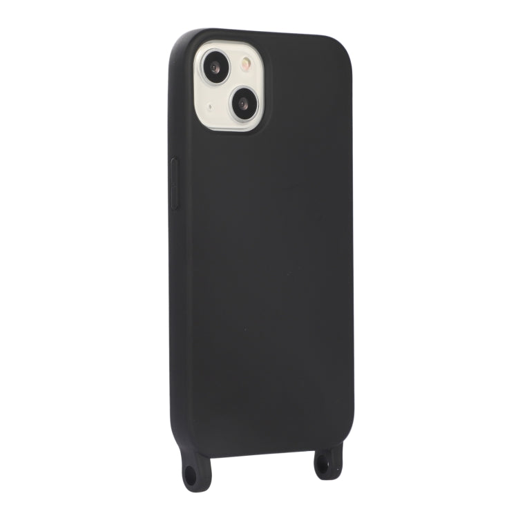 For iPhone 14 Plus Elastic Silicone Lanyard Case
