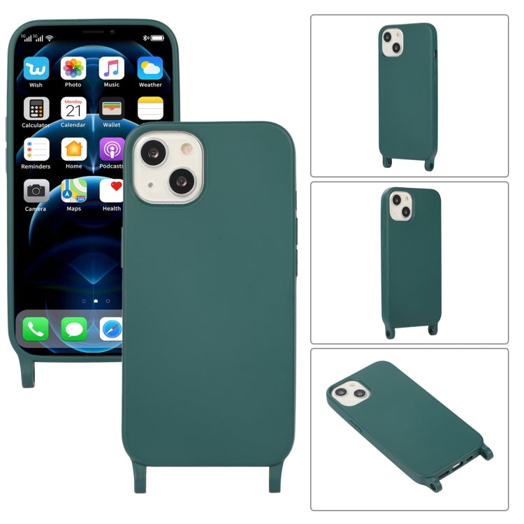 For iPhone 14 Plus Elastic Silicone Lanyard Case