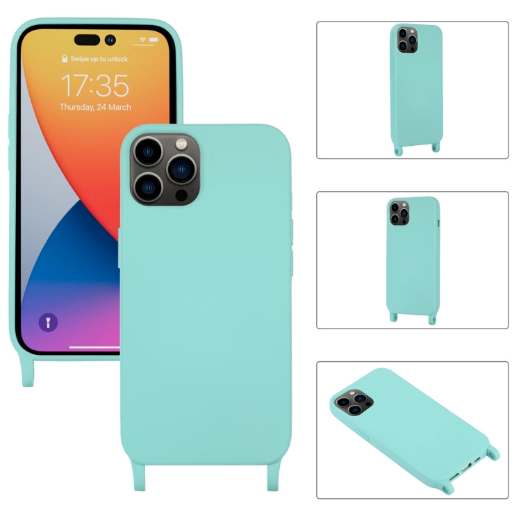 For iPhone 14 Pro Elastic Silicone Lanyard Case